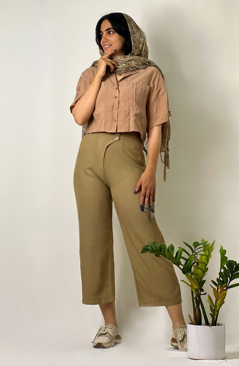 شلوار زنانه پارچه ای واید سوپر نخ